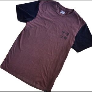 Krew Young Men's Ox Blood/Black Contrast Slv Tee S